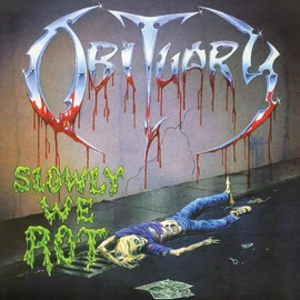 OBITUARY - SLOWLY WE ROT (1LP, REMASTERED, EXPANDED EDITION, CORPSE BLUE W/ BLOOD SPLATTER COLOURED VINYL)